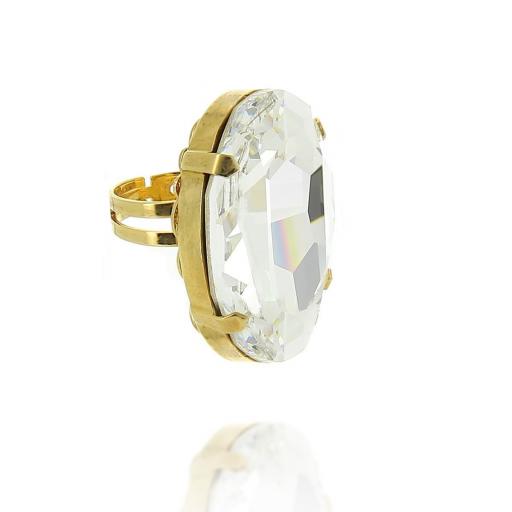 Oval Clear Crystal Ring