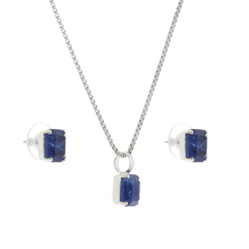 rough sapphire crystal set necklace and earrings krystal london gold plated front on.jpg