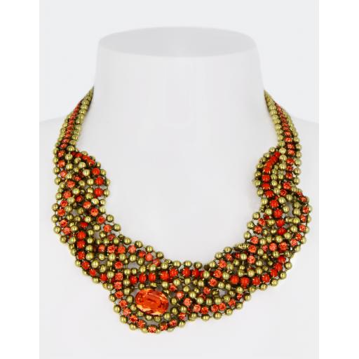 Vintage Maria Necklace - Coral Hyacinth Mix