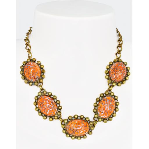 Vintage Patsy Beaded Necklace - Coral Matrix